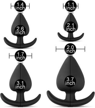 Анальний плаг BeHorny з високоякісного силікону, 4-частинний набір