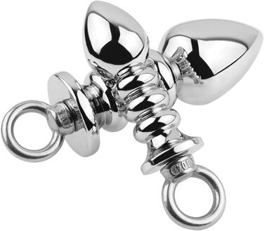 Анальний масажер Ruikan з кільцем для тяги, набір 3 шт. (S, M, L) - сталь, стимулятор G-точки, для жінок та чоловіків