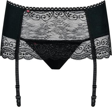 Сексуальний жіночий комплект спідньої білизни Selente Love & Fun з корсетним поясом (танга/шкарпетки опціонально), чорний, L-XL, Made in EU