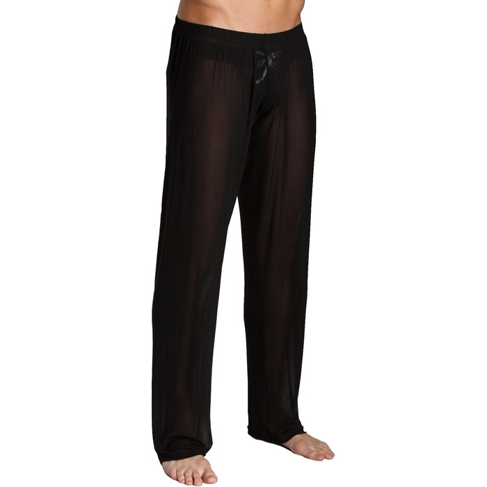 Чоловічі прозорі штани з сітки, чорні, нічна сорочка, спідня білизна, нейлон, сітчасті штани, довгі прозорі штани, чоловічі штани з сітки, штани з тонкої сітки, чорні, XL