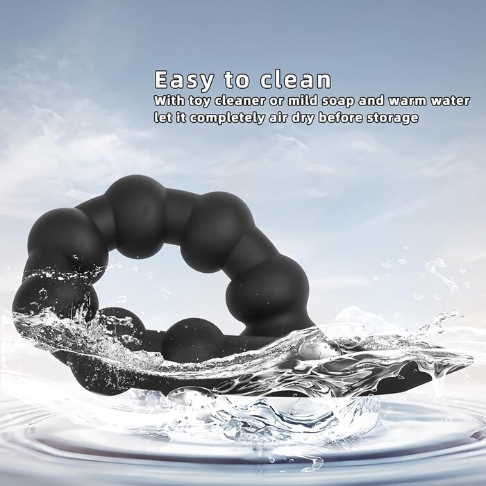 Анальний дилататор Cafurey 60 см з 7 кульками, м'який силікон, тренажер для анусу, для жінок та чоловіків (чорний)