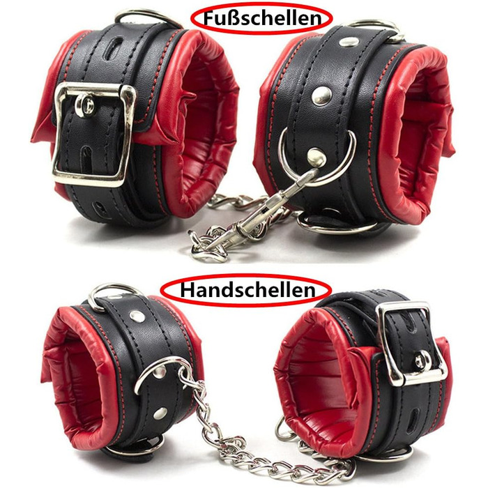 Набір наручників та кайданок для ніг Hanyi Leder з м'якою підкладкою, для БДСМ, еротичних ігор, для жінок та чоловіків