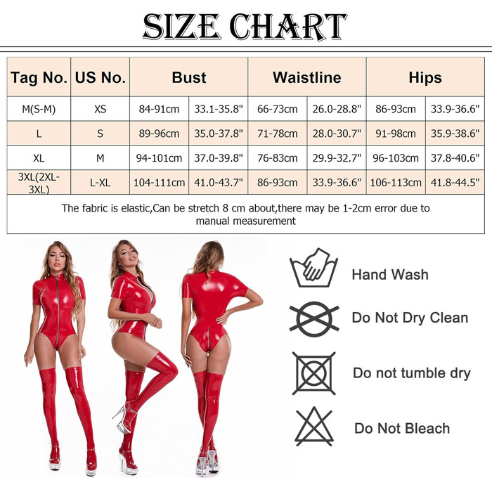 Жіночий боді з ефектом мокрого блиску, лакована шкіра, блискавка, нижня білизна, ексклюзивна клубна мода, костюм (червоний, 42-44)