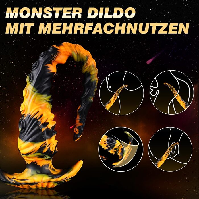 Анальний дилда Tentakel 34,5 см з силікону: фантазійний анаплаг для пар, жінок та чоловіків