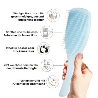 Щітка для волосся Tangle Teezer Ultimate Detangler для вологого та сухого волосся, розплутувальна для густого, кучерявого та довгого волосся, синя (для тонкого та чутливого волосся)