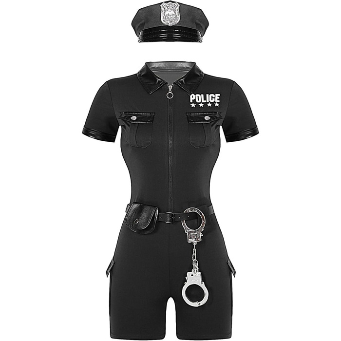 Костюм поліцейського Anyakay: сексуальний жіночий комплект з боді (XL, чорний)