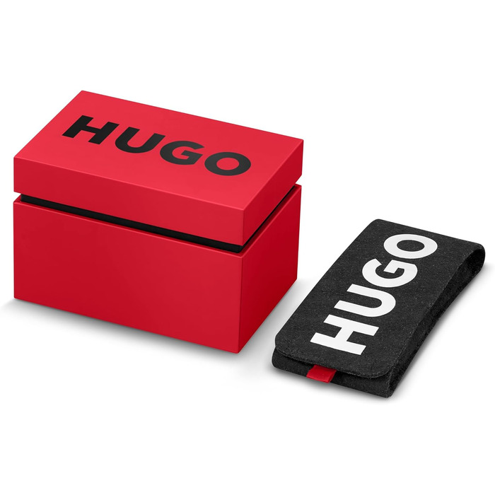 Чоловічий аналоговий кварцовий годинник HUGO First Collection, чорний сталевий ремінець