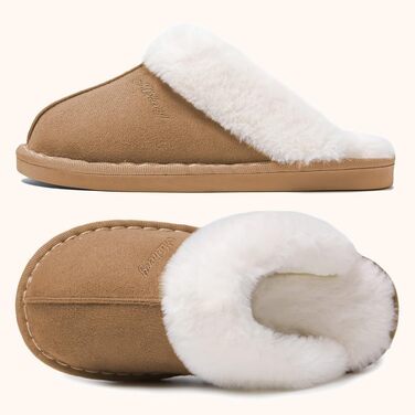 Унісекс зимові домашні капці з ефектом пам'яті (Memory Foam), теплі та м'які, світло-коричневі, розмір 38.5/40 EU