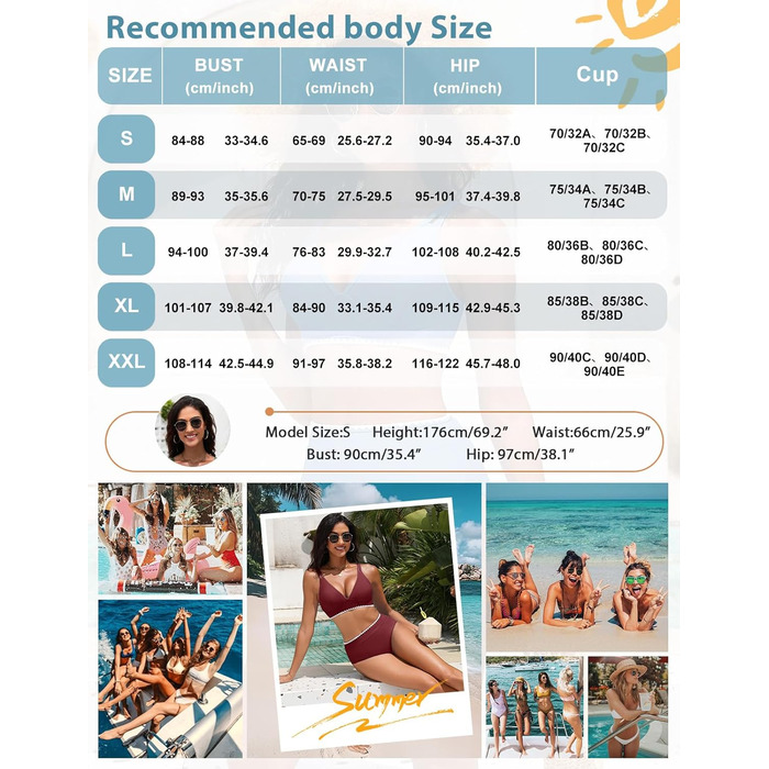 БІКІНІ ЖІНОЧИЙ ДВІ-ШТУЧКИ ПУШ-АП, ВИСОКА ТАЛІЯ, З БІЛИМ КРУЖИВОМ (БОРДОВИЙ, XL)