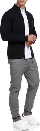 Чоловічий трикотажний кардиган Indicode Herren INLut з коміром-стійкою та блискавкою, чорний, розмір L