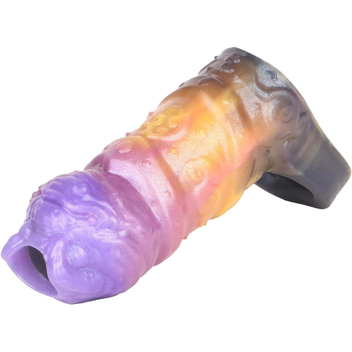 Секс-іграшка для чоловіків: силіконовий гінзент з кільцем для яєчок та відкритим наконечником для збільшення статевого члена та підтримки ерекції