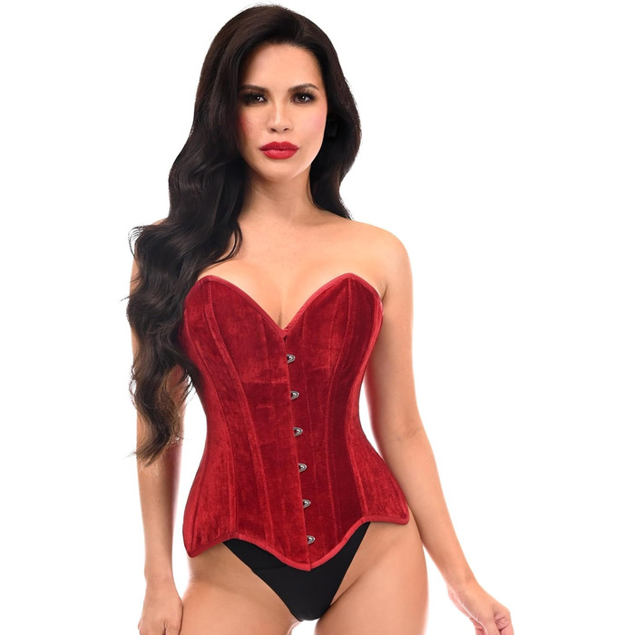 Корсет Daisy Corsets для жінок з м'якої тканини з металевими ребрами, темно-червоний колір, розмір XL, модель Getaway Solids