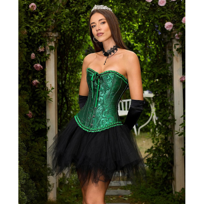 Корсет топ SZIVYSHI для жінок: повний бюст, готичний стиль, вінтажний корсет, бюстгальтер-корсет, чорний та зелений кольори