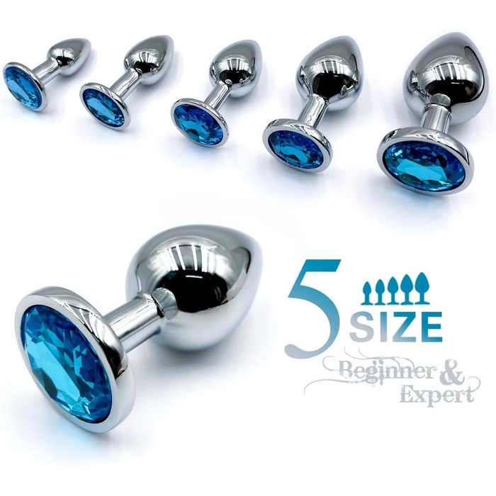 Анальні пробки з металу: набір для дорослих, 5 розмірів, для чоловіків та жінок. Іграшки для пар, дорослі інтимні іграшки