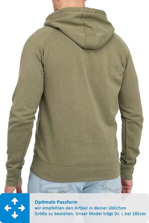 Чоловіча толстовка на блискавці з капюшоном Happy Clothing, тепла флісова кофта з бавовни, Regular Fit, оливкова