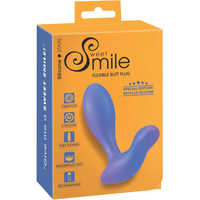 Вібратор Sweet Smile Flexible - 3,3 см (Анальний, Металевий, Синій)