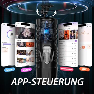 Електричний мастурбатор для чоловіків з 6 режимами та 5 швидкостями, вібраційний секс-іграшка (Чорно-білий)