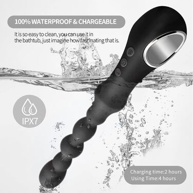 Вібратор для анусу JFRong з 7 режимами вібрації та підігрівом - анальні кульки, стимулятор G-точки, для чоловіків, жінок, пар