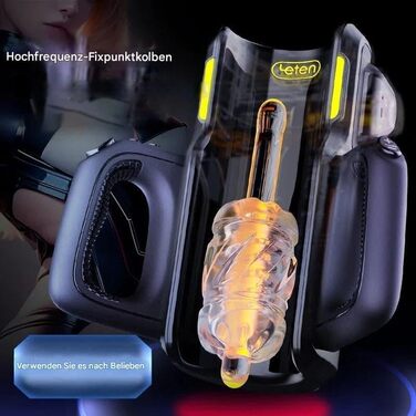 Електричний мастурбатор Leten King Pro з телескопічною функцією, 2 насадки та підставка для телефону