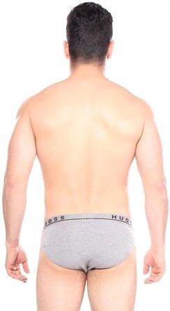 Труси чоловічі BOSS 3P Power з бавовни з логотипами на поясі, сірі/антрацитові/чорні (XXL)