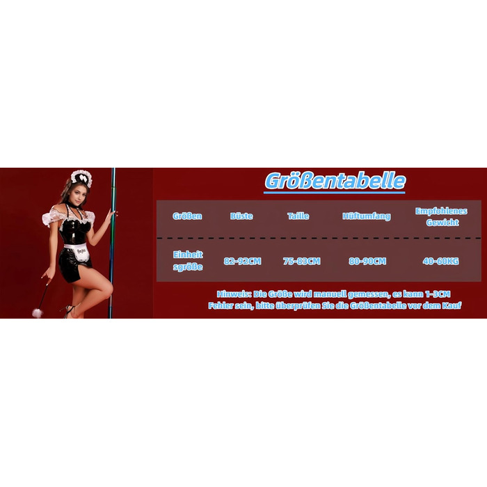 Костюм горничної PIIKNUO: сексуальний набір для косплею з мереживом та міні-спідницею з PU шкіри, жіноча нижня білизна, костюм для косплею, нічна сорочка