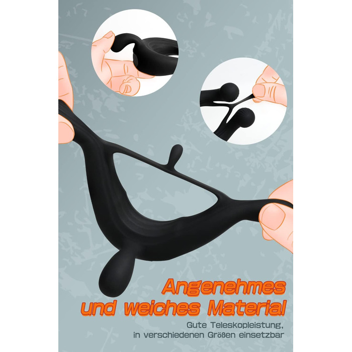 Вібратор для чоловічого статевого органу, кільце-вібратор для пар, масажер для ерекції, чорний