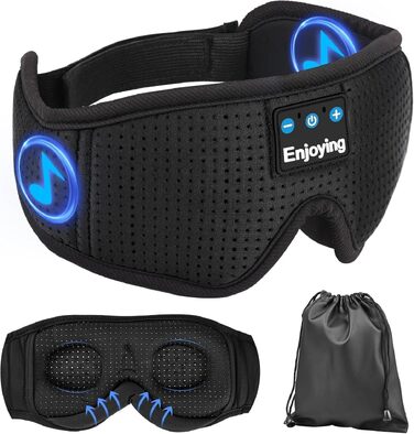 Маска для сну з Bluetooth-навушниками 3D, бездротові навушники для сну v5.4, дихаюча пов'язка для людей, що сплять на боці, для подорожей, йоги та медитації, миюча
