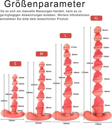 Силіконові анальні кулі Youxclian різних розмірів для сексуальної стимуляції (5/6/7/8 см)