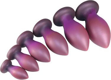 Силіконовий анальний плаг GeRRiT 6 розмірів, форма яйця, з присоском. Анальні кульки, стимуляція простати, для чоловіків, жінок, пар. XXL