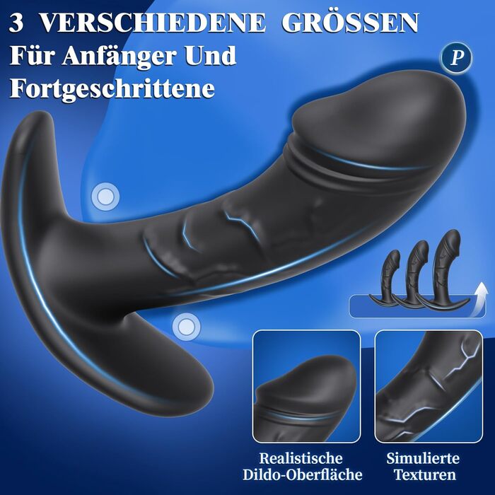 Анальний плагін (набір 3 шт) для жінок та чоловіків, силіконовий, T-подібна база - Dildo, секс-іграшка для початківців та досвідчених