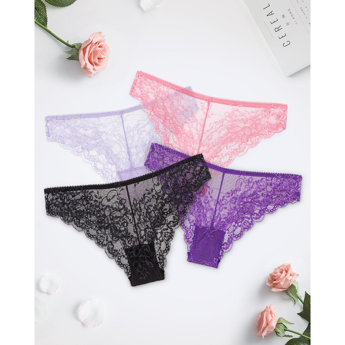 5 пар жіночих мереживних трусиків Танга. Зручні, дихаючі, мереживні трусики-сліпи для жінок. Розміри S-XL. Якісні жіночі трусики-бікіні.