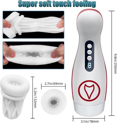 Електричний мастурбатор для чоловіків QgLust з 7 режимами вібрації та 7 режимами всмоктування, з інтегрованою голосовою взаємодією
