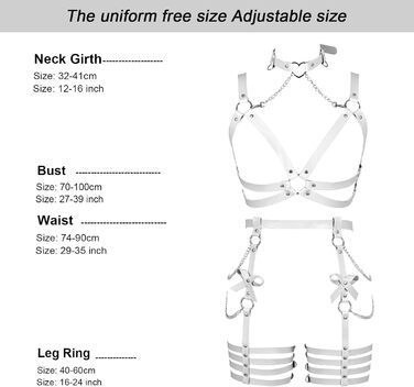 Жіночий шкіряний боді з ланцюжком BANSSGOTH, комплект стрінги, мереживо, для танців та свят (білий)