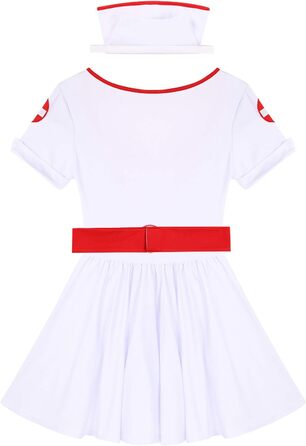 Костюм медсестри Freebily: сексуальний набір для косплею, карнавалу та Хелловіну. Білий комплект, babydoll, нічна сорочка, XXL