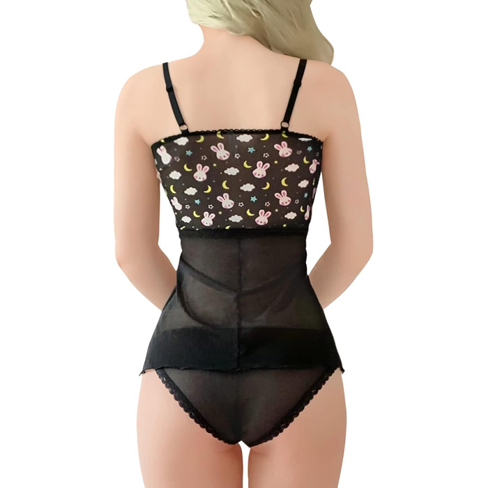 Чорна нічна сорочка babydoll з мереживом Littleforbig для жінок, V-подібний виріз, нічна сорочка, спідня білизна