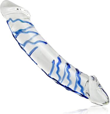 Анальний стимулятор з двома головками (G-точка, масаж простати) - синій, з ехідою