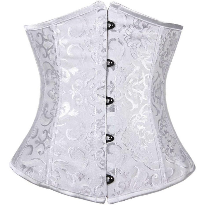 Корсет Everbellus для жінок з 24 сталевими ребрами, для схуднення, корсаж, пояс, під грудьми, без ребер, мідер (S, білий)