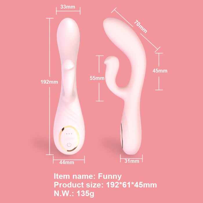 Вібратор для жінок та пар Sexspielzeug Rabbit, рожевий, 12 режимів, силікон