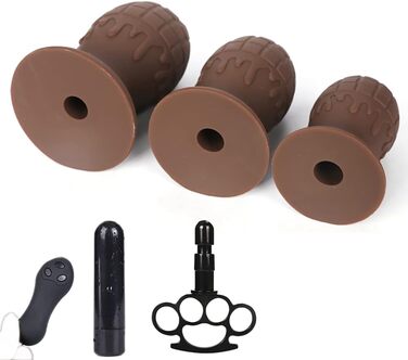 Анальний плагін NAIXBTY з силікону з вібрацією та пультом дистанційного керування для жінок та чоловіків, анальні розширювачі для початківців та досвідчених користувачів (L)