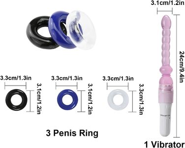 Набір для БДСМ: 14 елементів (кайдани, маска для очей, вібратор, кільця для пеніса). Іграшки для дорослих для жінок, чоловіків, пар.