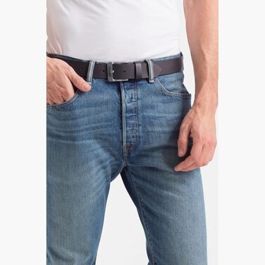 Чоловічий шкіряний ремінь Levi's Free Regular Black, 120 см