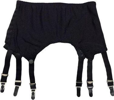 Пояс-тримач для панчіх для жінок з високою талією, сітчатий пояс-тримач з 6 металевими затискачами, регульовані ремінці для панчіх до стегон L-XL, чорний