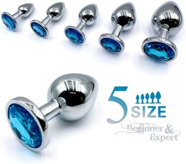 Анальні пробки з металу: набір для дорослих, 5 розмірів, для чоловіків та жінок. Іграшки для пар, дорослі інтимні іграшки