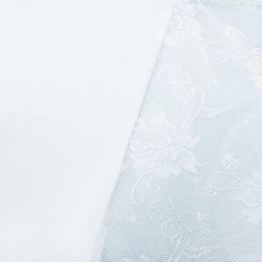 Вінтажний пояс Luxallacki з 6 ремінцями, металевою застібкою, гладким атласом та квітковою мереживом, елегантний британський пояс для панчіх (Білий, 46)