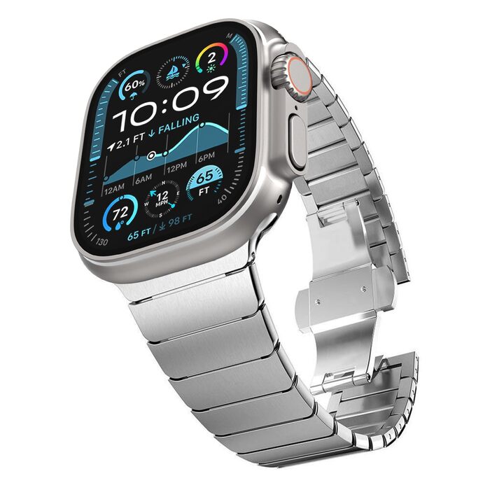 Металевий ремінець CHANCHY зі сталевих ланок для Apple Watch Ultra 2/1, Series 11/10/9/8/7/6/5/4/3/2/1, SE — Срібний, 38/40/41/42 мм