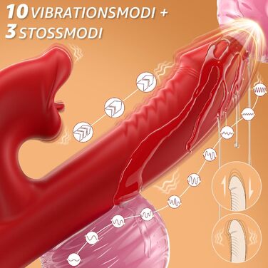 Вібратор G-Punkt з набором для жінок: 10 режимів, 5 мовок, 3 функції стимуляції. Червоний.