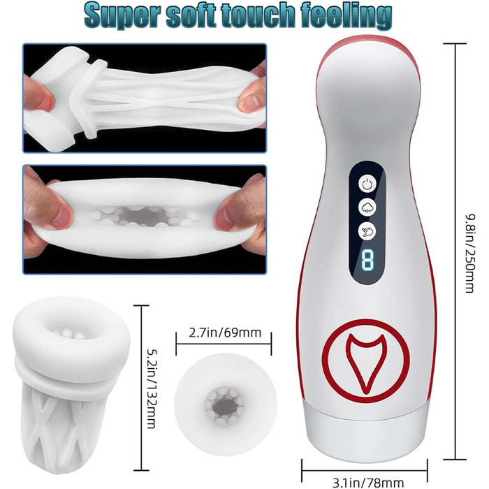 Електричний мастурбатор для чоловіків QgLust з 7 режимами вібрації та 7 режимами всмоктування, з інтегрованою голосовою взаємодією