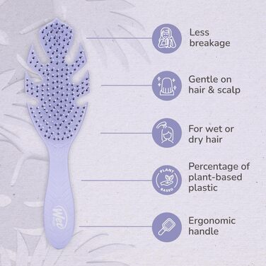 Щітка для волосся Wet Brush Go Green Detangler, екологічна розчісувальна щітка з м'якими щетинками IntelliFlex, сіра (Lavender)