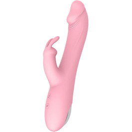 Масажер силіконовий вібраційний JFRong для клітора та G-точки, 10 режимів вібрації, 3 функції імпульсу, Rabbit Dildo, анальний вібратор, для жінок та пар (фіолетовий/рожевий)