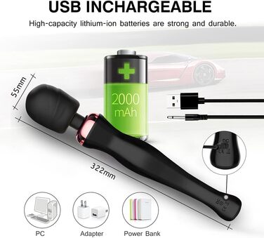 Силіконовий вібратор Xuomt для жінок: анальний, вагінальний, масажер клітора та G-spot. 20 режимів, водонепроникний, 32 см.